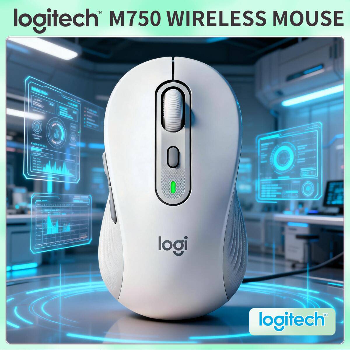 Home Automation Industry - Logitech M750 Kabellose Maus, ergonomisches Design,